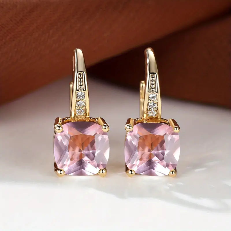 Mystic Sapphire Stone Hoop Earrings ｜ フープピアス・ゴールド