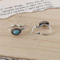 Turquoise Crest Hoop Earrings ｜ フープピアス・ホワイトゴールド
