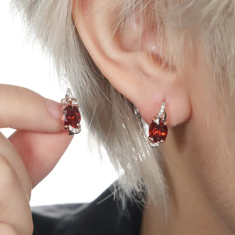 Crimson Twilight Drop Earrings ｜ ドロップピアス・ゴールド