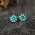 Serelith Turquoise Petal Studs ｜ スタッドピアス・ホワイトゴールド