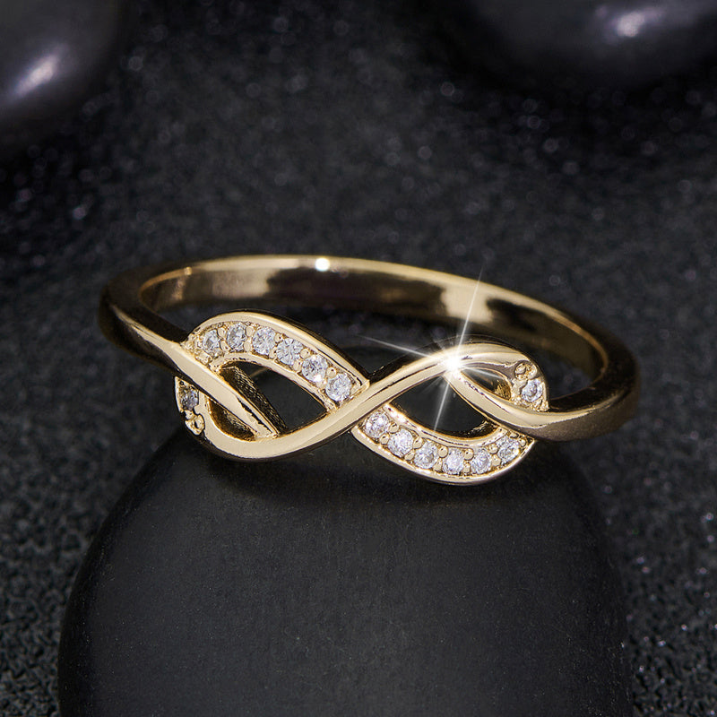 Lysette Crystal Infinity Ring ｜ リング・ゴールド