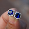 Saphir Square Stud Earrings ｜ スタッドピアス・ホワイトゴールド