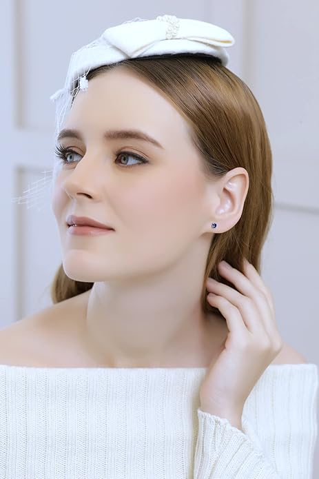 Classic Sapphire Stud Earrings ｜ スタッドピアス・ホワイトゴールド