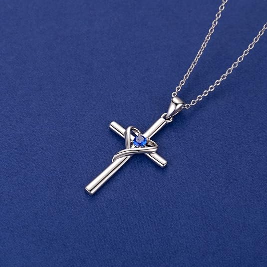 Sapphire Cross Necklace ｜ クロスネックレス・ホワイトゴールド