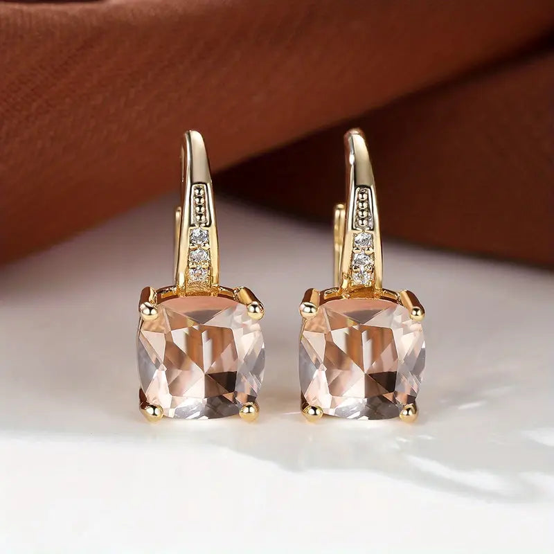 Mystic Sapphire Stone Hoop Earrings ｜ フープピアス・ゴールド