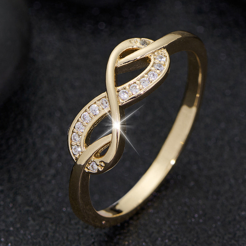 Lysette Crystal Infinity Ring ｜ リング・ゴールド