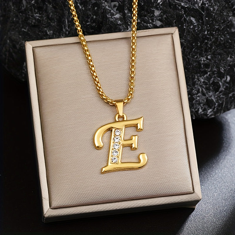 Crystal Accent Initial Necklace ｜ イニシャルネックレス・ゴールド