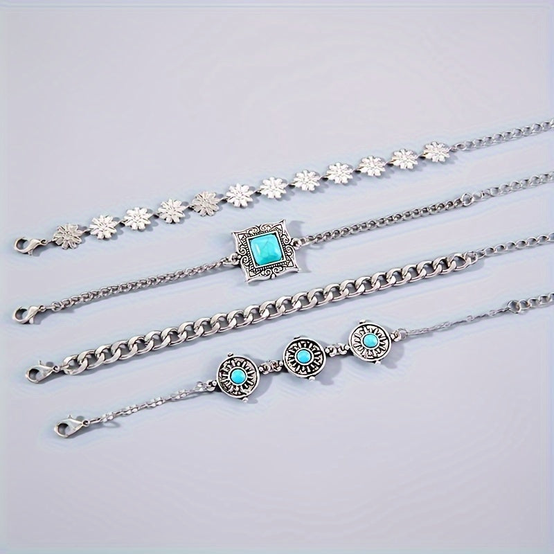 Sky Stone Layered Bracelet Set ｜ ブレスレットセット・ホワイトゴールド