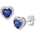 Sapphire Heart Stud Earrings ｜ スタッドピアス・ホワイトゴールド