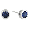 Sapphire Bezel Stud Earrings ｜ スタッドピアス・ホワイトゴールド