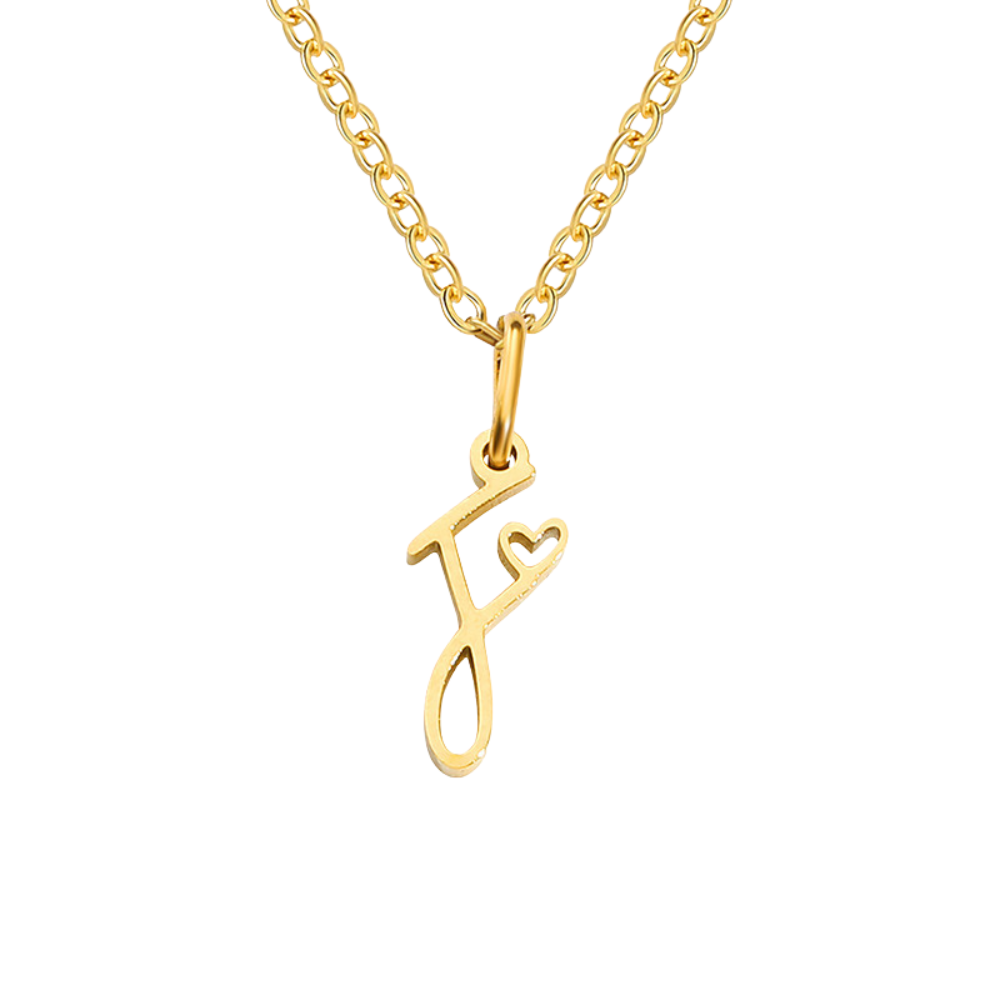 Heart Initial Necklace ｜ イニシャルネックレス・ゴールド