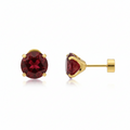 Ruby Round Stud Earrings ｜ スタッドピアス・ゴールド