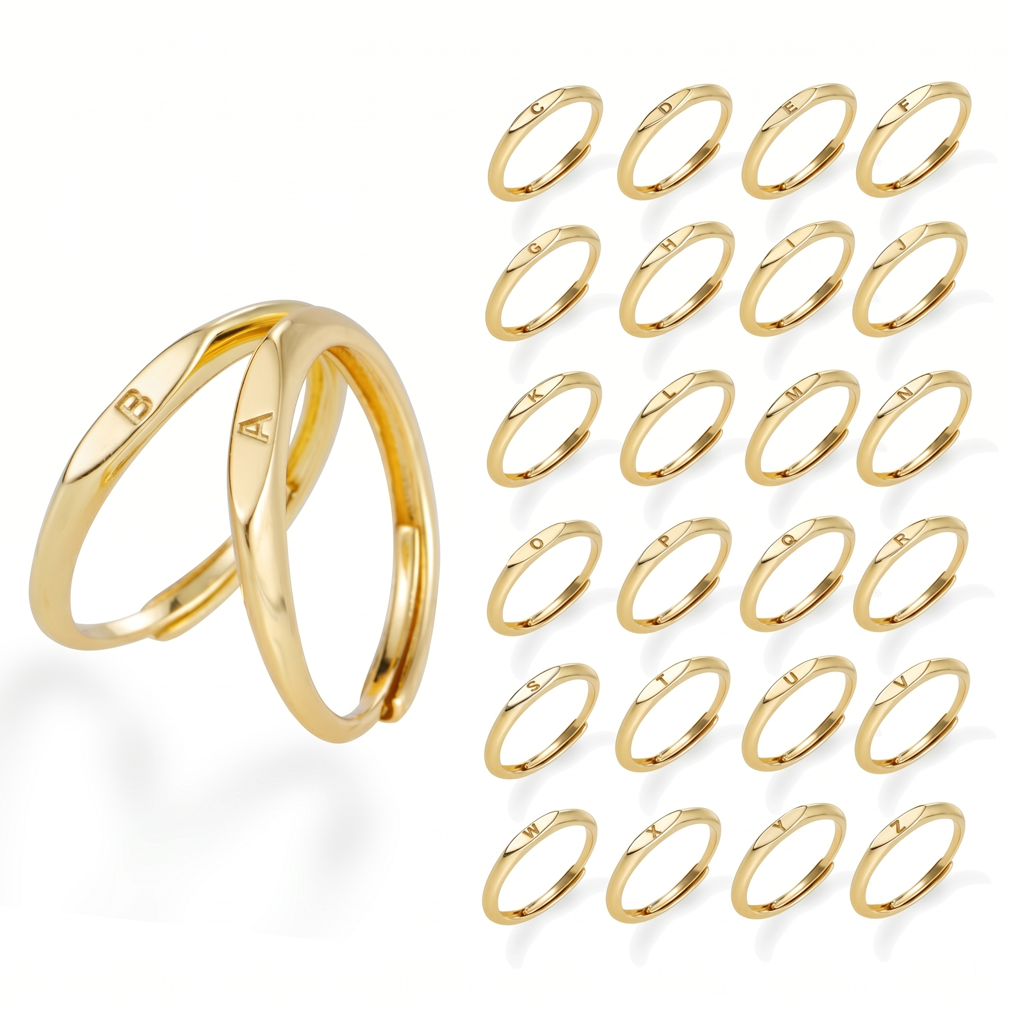 Elara Letter Ring ｜ イニシャルリング・ゴールド