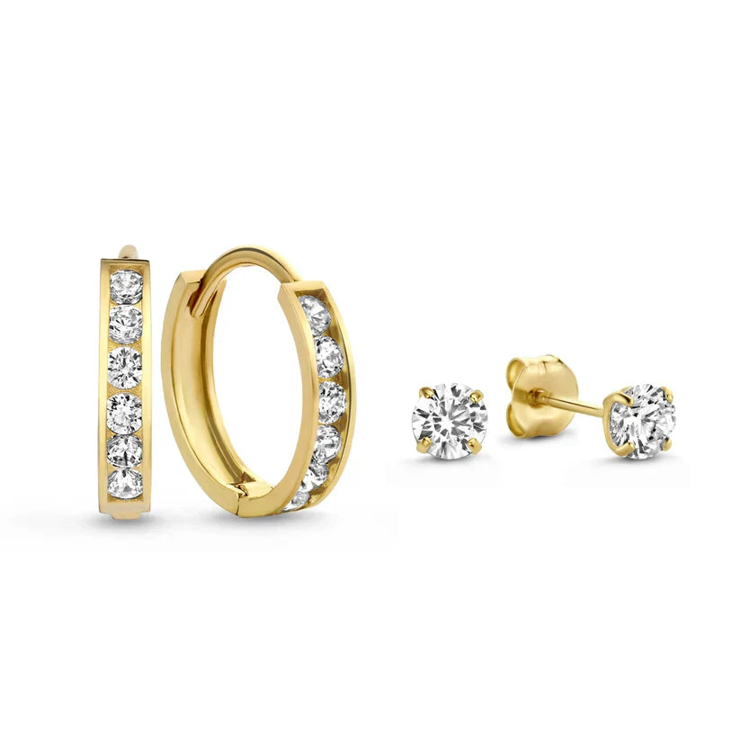 Dara Brillane Stone Earrings Set ｜ ピアス・ゴールド