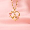 Floral Charm Initial Necklace ｜ イニシャルネックレス・ゴールド