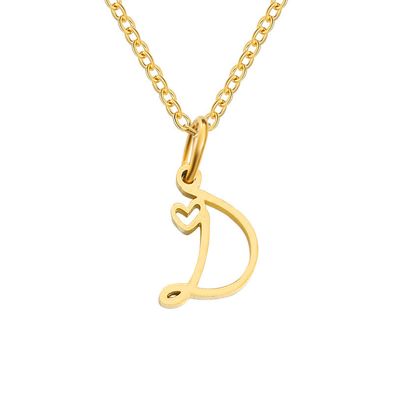 Heart Initial Necklace ｜ イニシャルネックレス・ゴールド