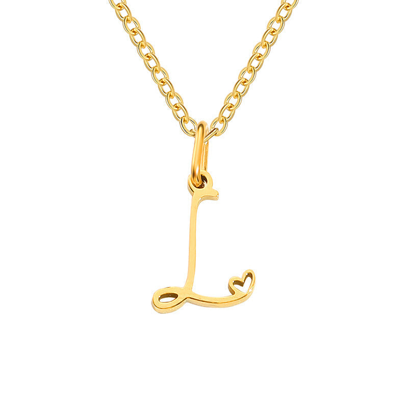 Heart Initial Necklace ｜ イニシャルネックレス・ゴールド
