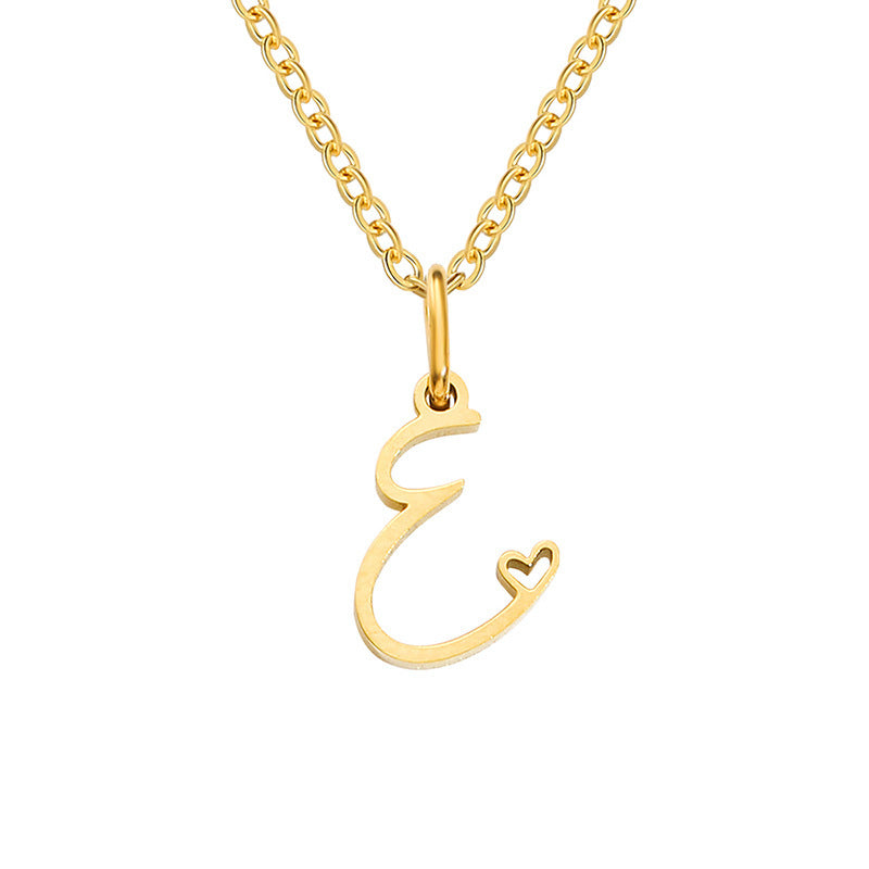 Heart Initial Necklace ｜ イニシャルネックレス・ゴールド