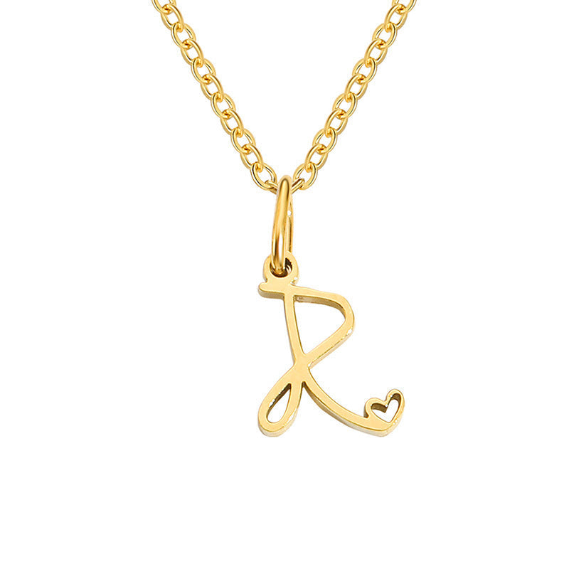 Heart Initial Necklace ｜ イニシャルネックレス・ゴールド