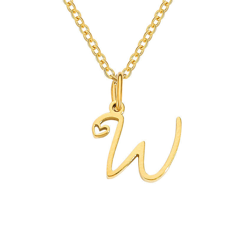 Heart Initial Necklace ｜ イニシャルネックレス・ゴールド