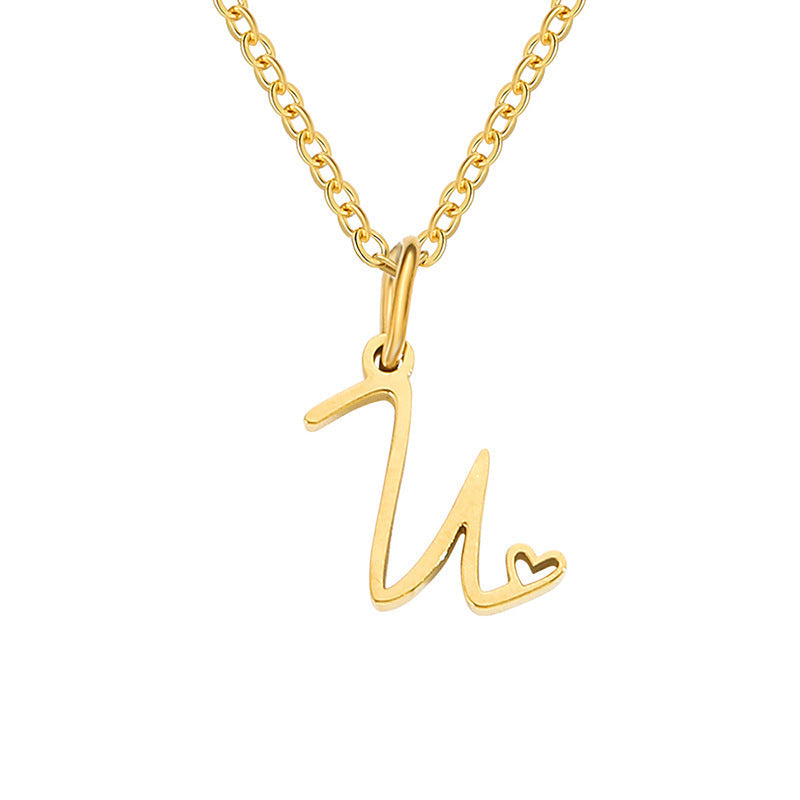 Heart Initial Necklace ｜ イニシャルネックレス・ゴールド