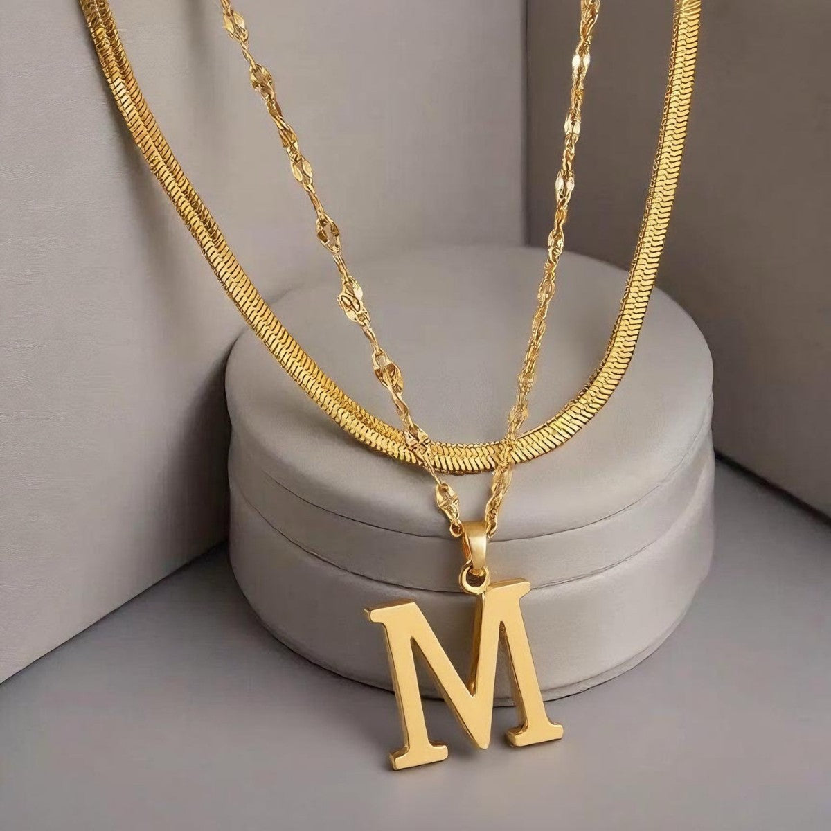 Layered Initial Necklace ｜ イニシャルネックレス・ゴールド