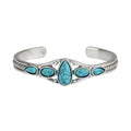 Turquoise Teardrop Open Bracelet ｜ バングル・ホワイトゴールド