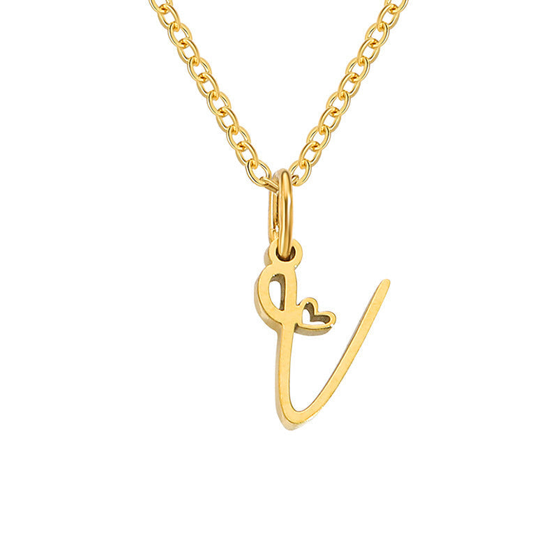 Heart Initial Necklace ｜ イニシャルネックレス・ゴールド