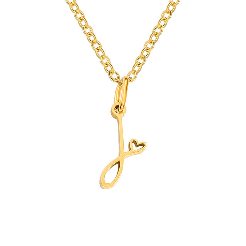 Heart Initial Necklace ｜ イニシャルネックレス・ゴールド