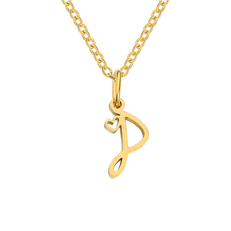 Heart Initial Necklace ｜ イニシャルネックレス・ゴールド