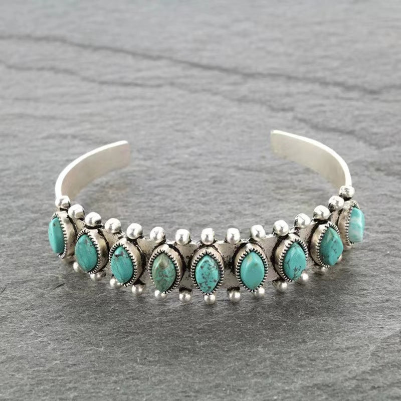 Azmira Turquoise Cuff Bracelet ｜ バングル・ホワイトゴールド