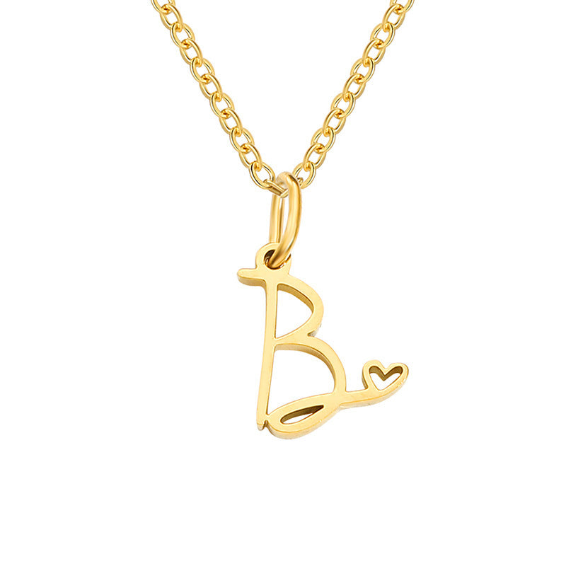 Heart Initial Necklace ｜ イニシャルネックレス・ゴールド