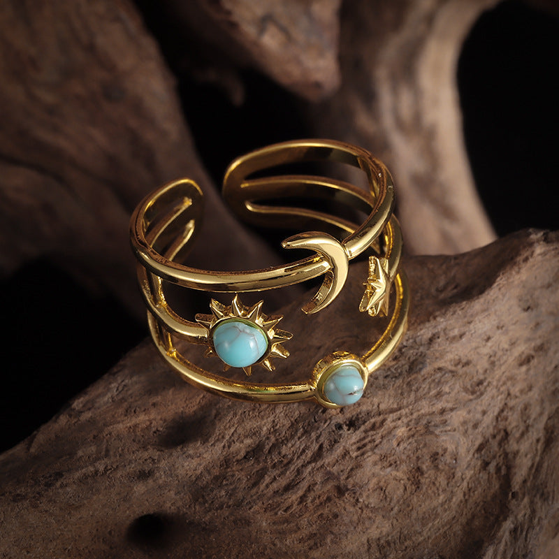 Soluna Turquoise Orbit Ring ｜ リング・ゴールド