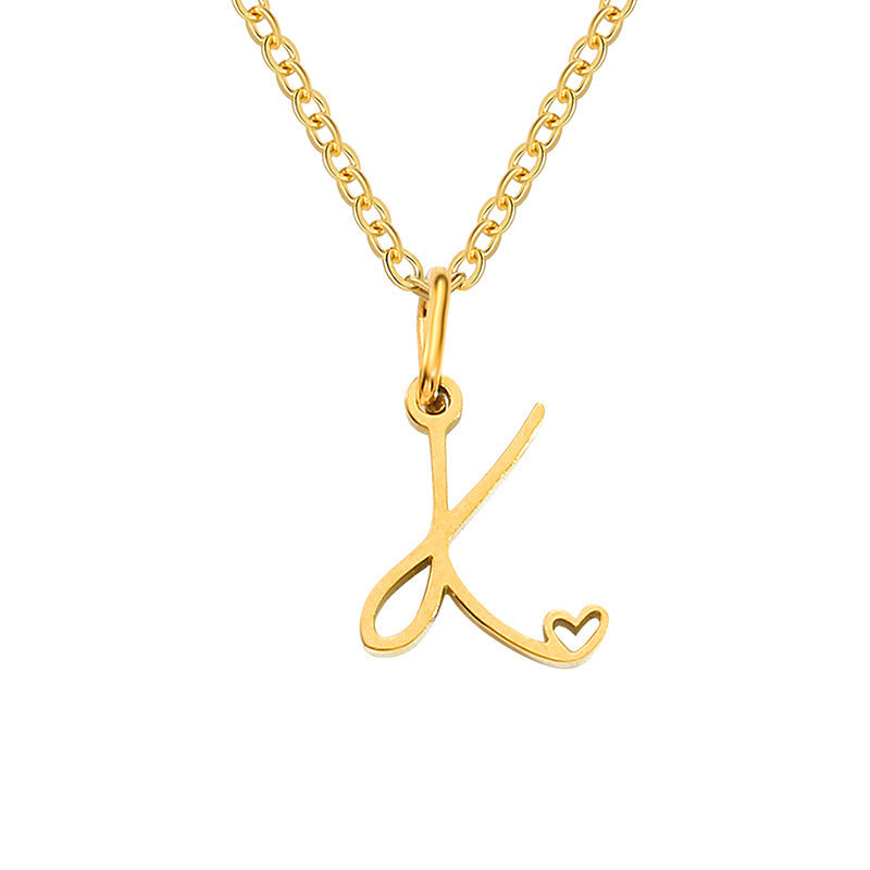 Heart Initial Necklace ｜ イニシャルネックレス・ゴールド