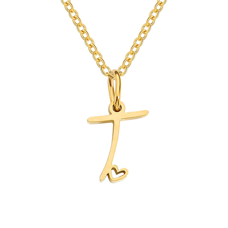 Heart Initial Necklace ｜ イニシャルネックレス・ゴールド