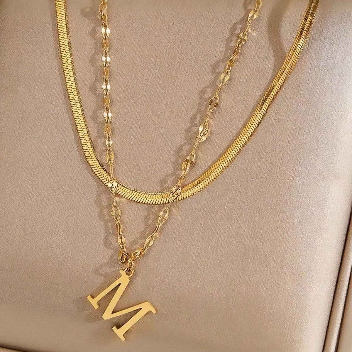 Layered Initial Necklace ｜ イニシャルネックレス・ゴールド