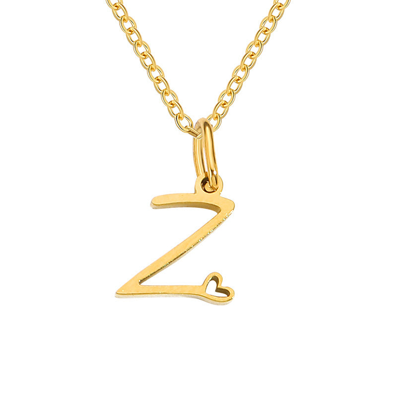 Heart Initial Necklace ｜ イニシャルネックレス・ゴールド