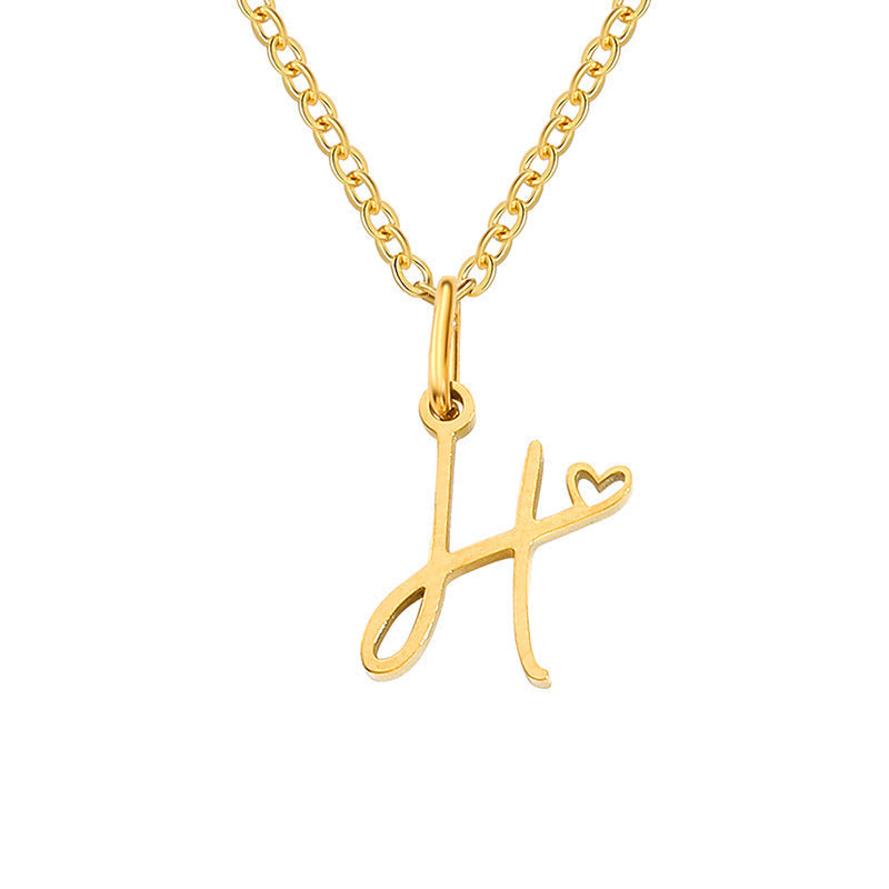 Heart Initial Necklace ｜ イニシャルネックレス・ゴールド