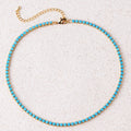 Turquoise Round Tennis Necklace ｜ テニスネックレス・ゴールド