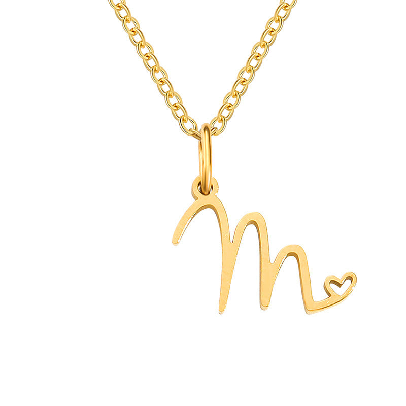 Heart Initial Necklace ｜ イニシャルネックレス・ゴールド