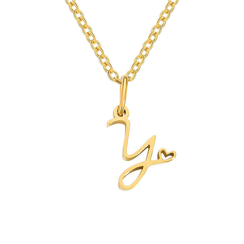 Heart Initial Necklace ｜ イニシャルネックレス・ゴールド
