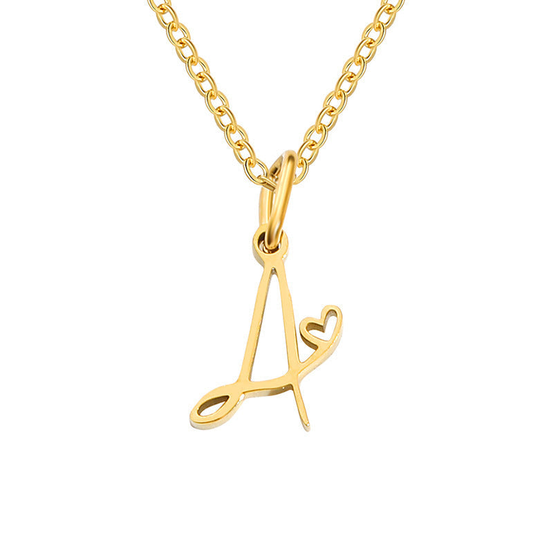 Heart Initial Necklace ｜ イニシャルネックレス・ゴールド