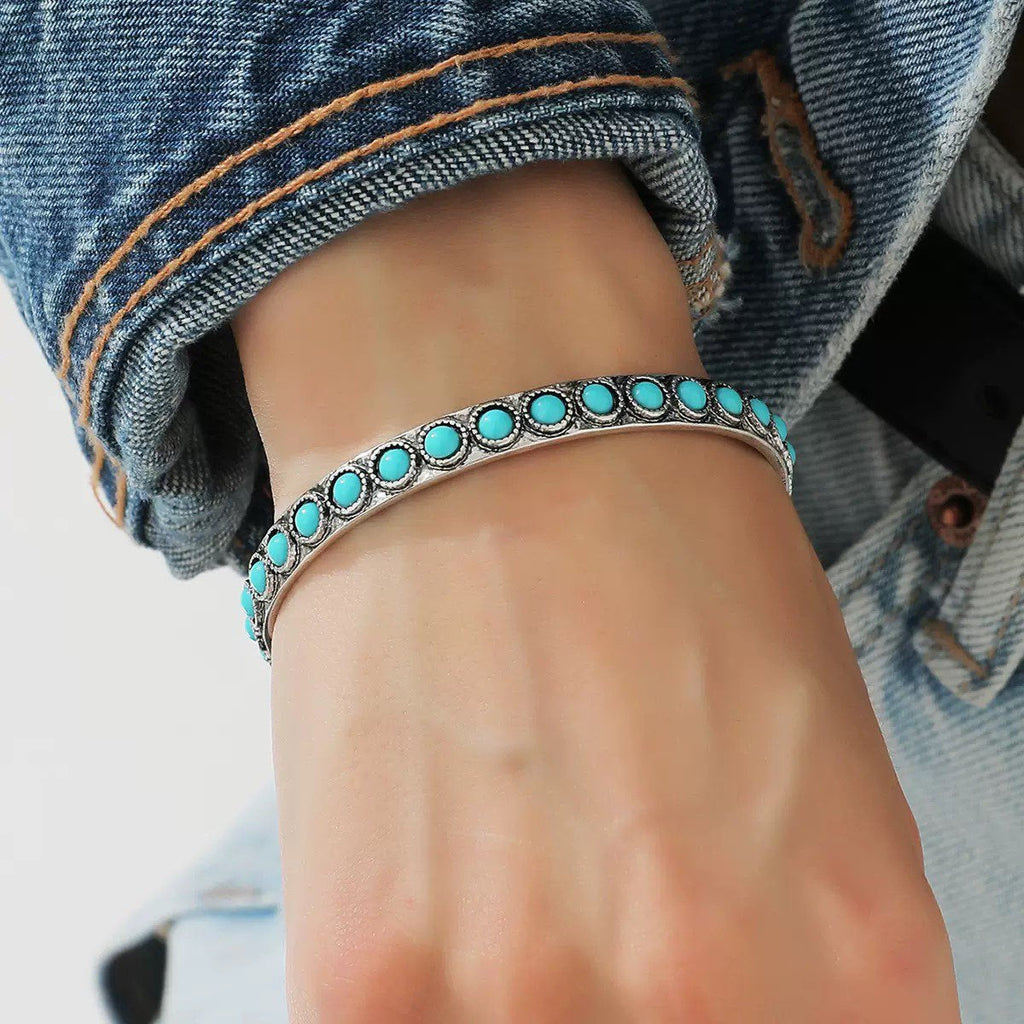 Talisse Turquoise Open Bracelet ｜ バングル・ホワイトゴールド