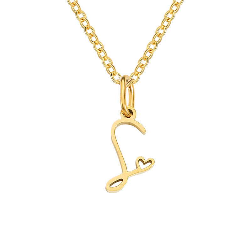 Heart Initial Necklace ｜ イニシャルネックレス・ゴールド