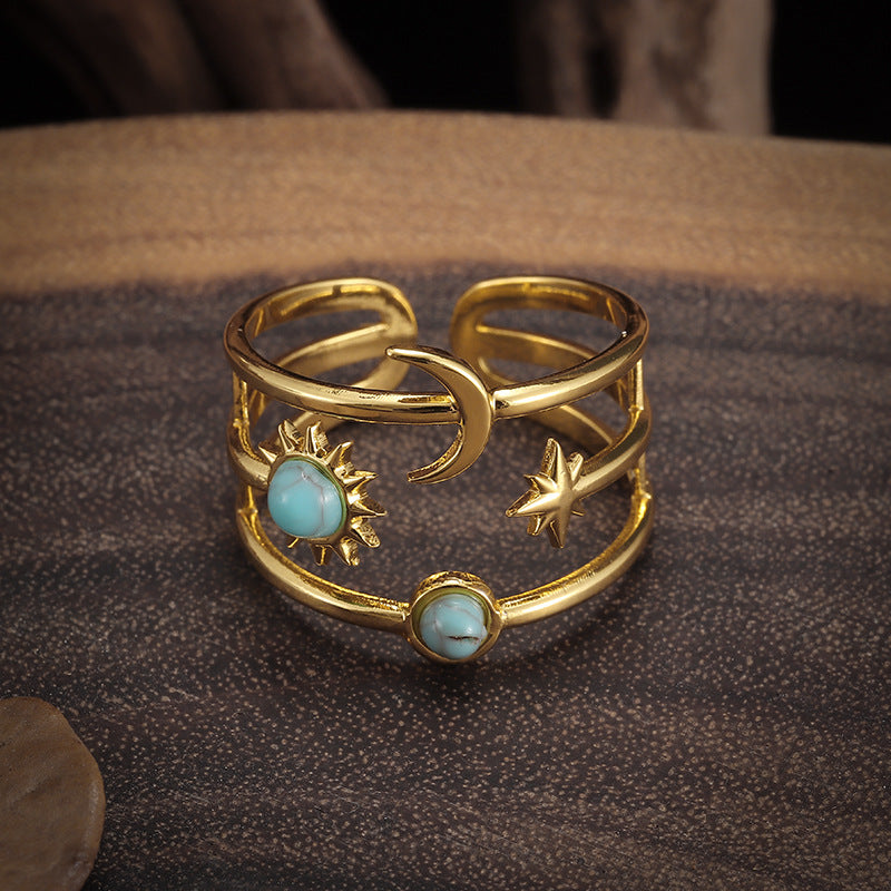 Soluna Turquoise Orbit Ring ｜ リング・ゴールド