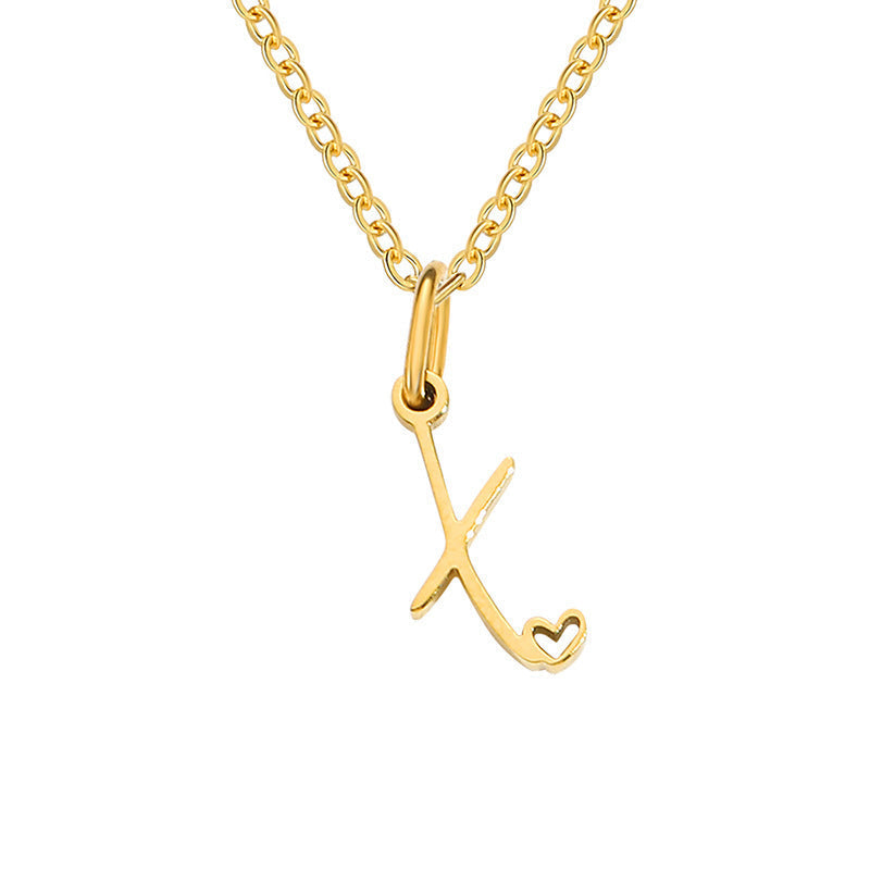 Heart Initial Necklace ｜ イニシャルネックレス・ゴールド