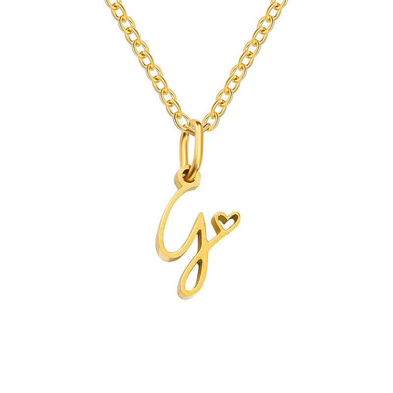 Heart Initial Necklace ｜ イニシャルネックレス・ゴールド