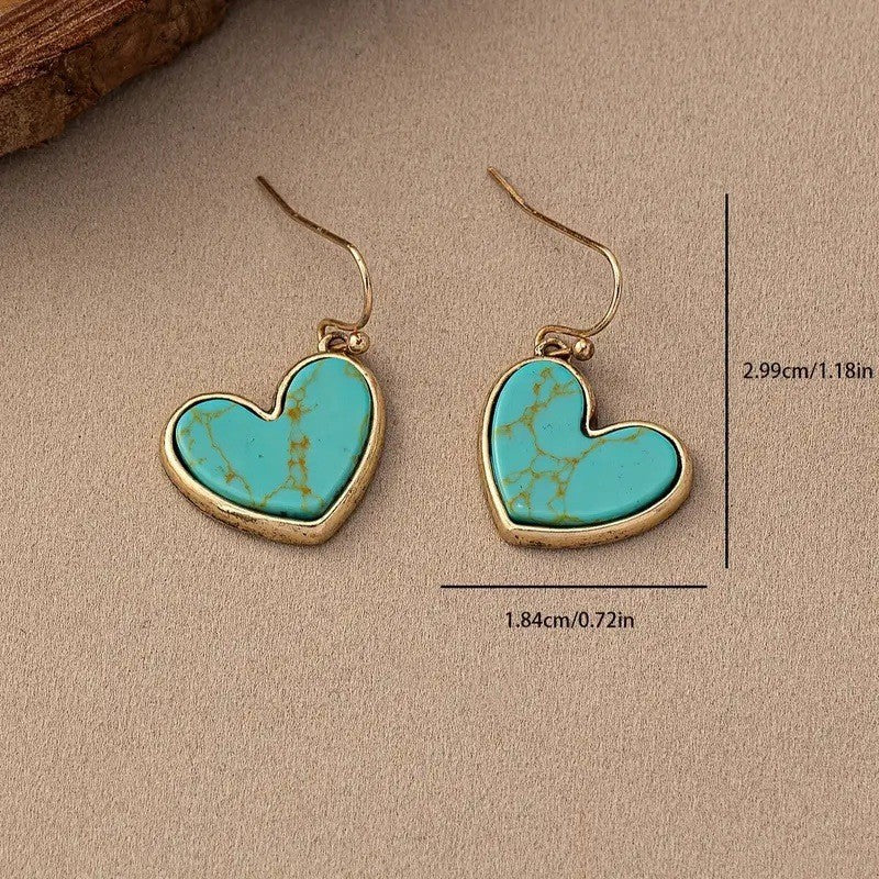 Turquoise Love Earrings ｜ ピアス・ローズゴールド