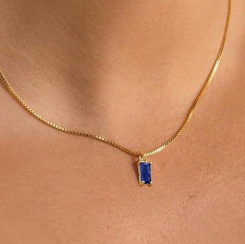 Minimalist Sapphire Pendant Necklace ｜ ペンダントネックレス・ホワイトゴールド