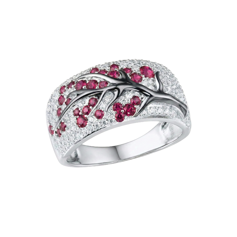 Ruby Blossom Tree Ring ｜ ルビーリング・ホワイトゴールド